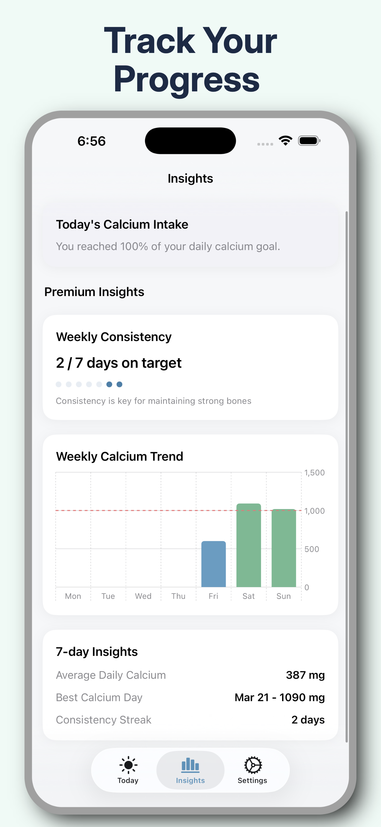 Bonely reminder and habit support screen for consistent tracking